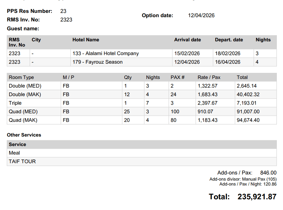 PDF invoice